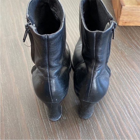 Leather Square Toe Booties Boots y2k Size 6.5 - Picture 5 of 11